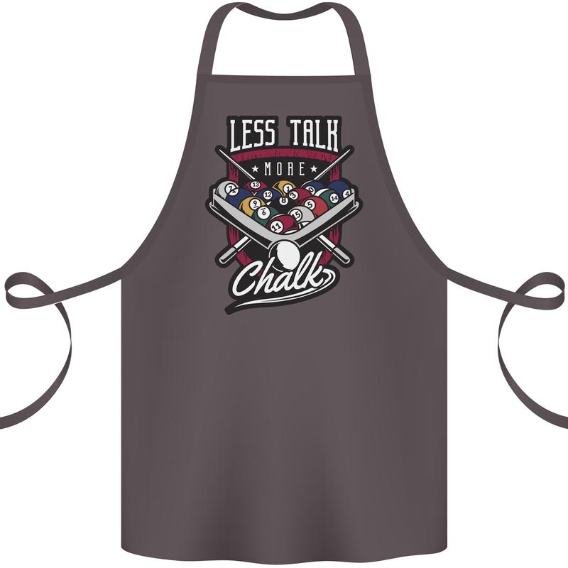 Less Talk More Chalk Funny 9-Ball Pool Cotton Apron 100% Organic Dark Grey