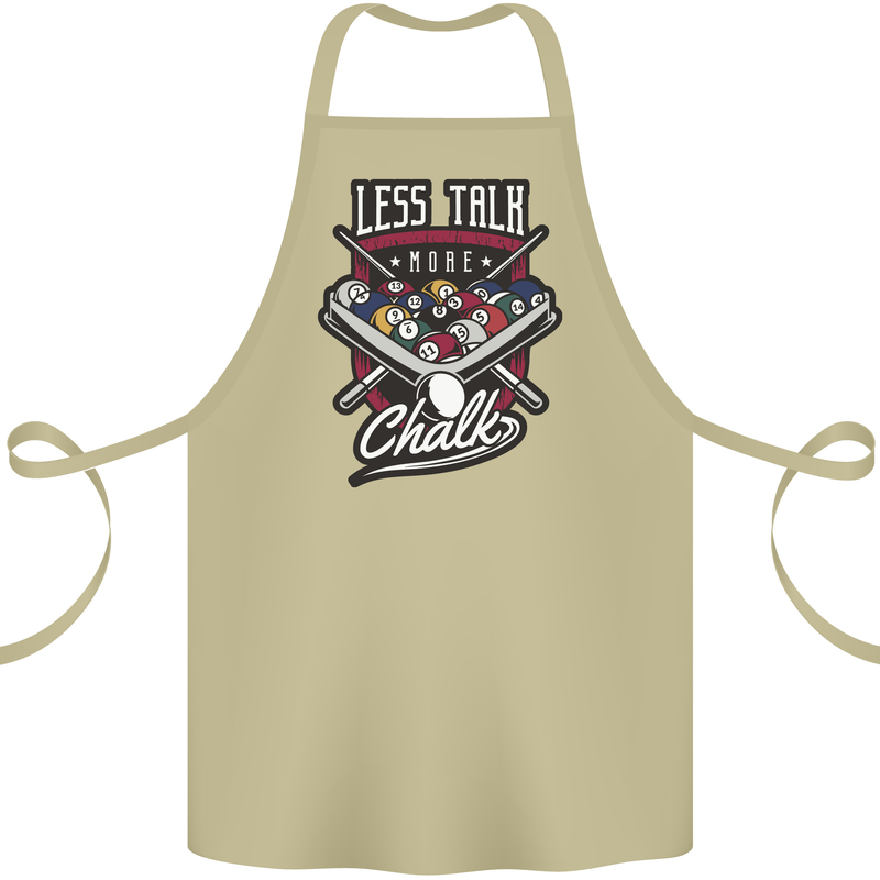 Less Talk More Chalk Funny 9-Ball Pool Cotton Apron 100% Organic Khaki