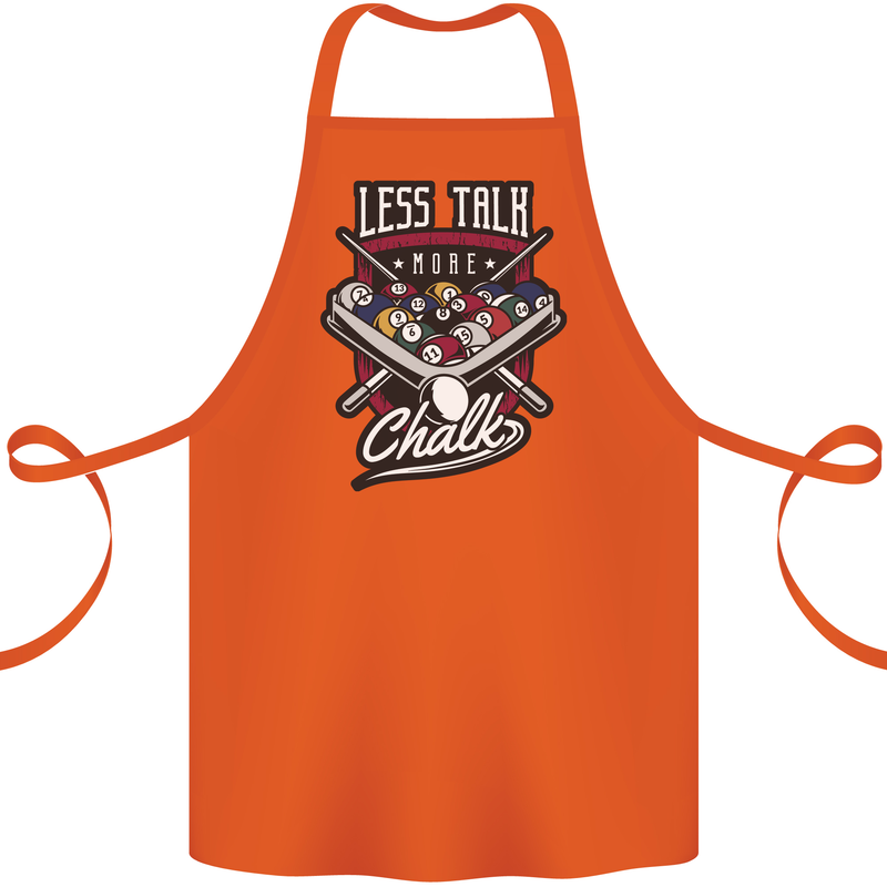 Less Talk More Chalk Funny 9-Ball Pool Cotton Apron 100% Organic Orange