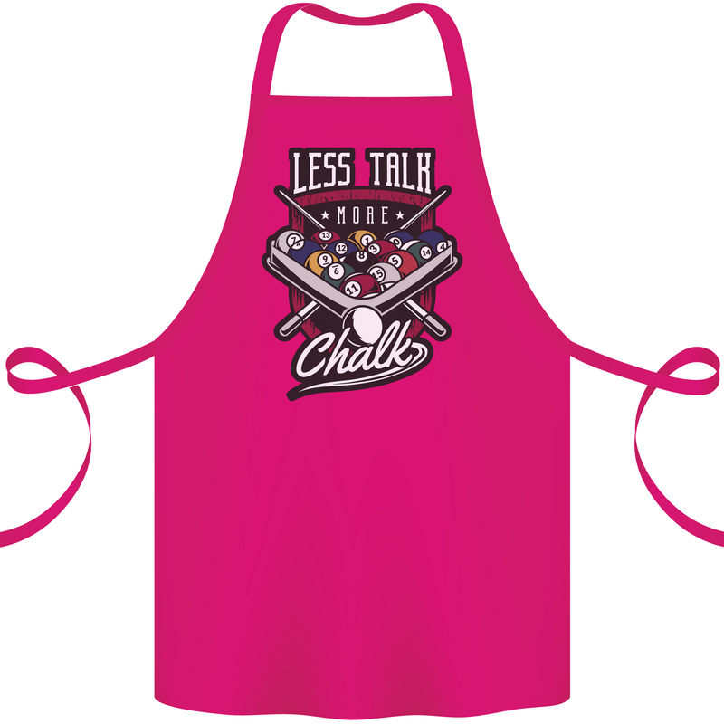 Less Talk More Chalk Funny 9-Ball Pool Cotton Apron 100% Organic Pink