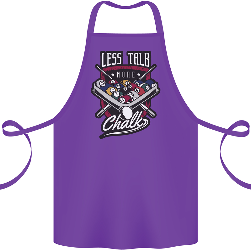 Less Talk More Chalk Funny 9-Ball Pool Cotton Apron 100% Organic Purple