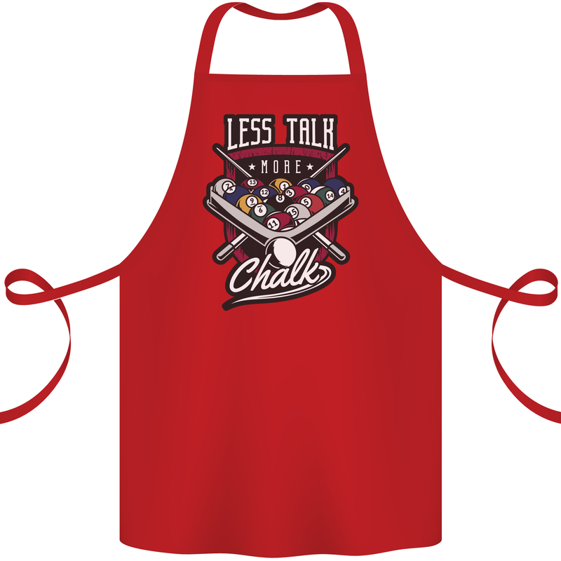 Less Talk More Chalk Funny 9-Ball Pool Cotton Apron 100% Organic Red