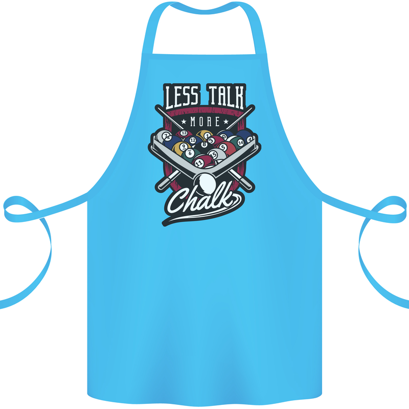 Less Talk More Chalk Funny 9-Ball Pool Cotton Apron 100% Organic Turquoise