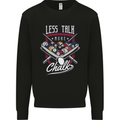 Less Talk More Chalk Funny 9-Ball Pool Kids Sweatshirt Jumper Black