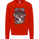 Less Talk More Chalk Funny 9-Ball Pool Kids Sweatshirt Jumper Bright Red