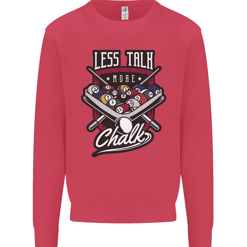 Less Talk More Chalk Funny 9-Ball Pool Kids Sweatshirt Jumper Heliconia