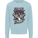 Less Talk More Chalk Funny 9-Ball Pool Kids Sweatshirt Jumper Light Blue