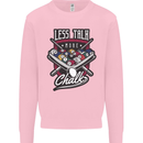 Less Talk More Chalk Funny 9-Ball Pool Kids Sweatshirt Jumper Light Pink