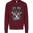 Less Talk More Chalk Funny 9-Ball Pool Kids Sweatshirt Jumper Maroon