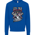 Less Talk More Chalk Funny 9-Ball Pool Kids Sweatshirt Jumper Royal Blue