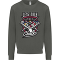 Less Talk More Chalk Funny 9-Ball Pool Kids Sweatshirt Jumper Storm Grey