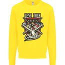 Less Talk More Chalk Funny 9-Ball Pool Kids Sweatshirt Jumper Yellow