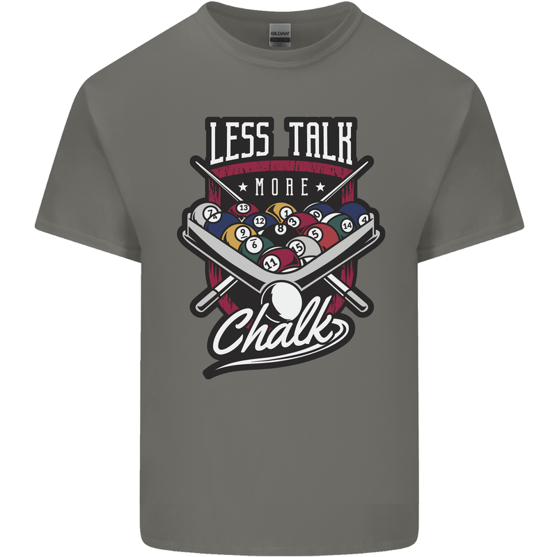 Less Talk More Chalk Funny 9-Ball Pool Kids T-Shirt Childrens Charcoal