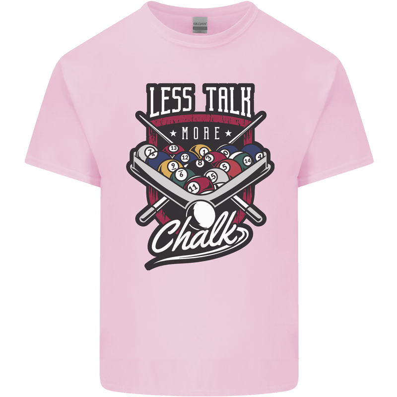 Less Talk More Chalk Funny 9-Ball Pool Kids T-Shirt Childrens Light Pink