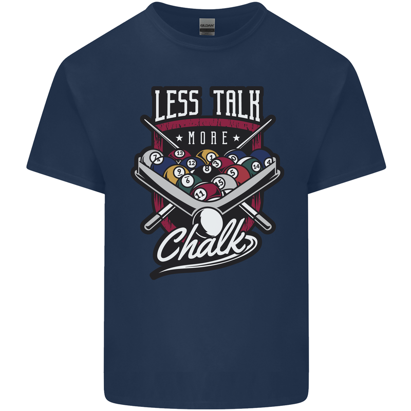 Less Talk More Chalk Funny 9-Ball Pool Kids T-Shirt Childrens Navy Blue