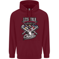 Less Talk More Chalk Funny 9-Ball Pool Mens 80% Cotton Hoodie Maroon