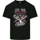 Less Talk More Chalk Funny 9-Ball Pool Mens Cotton T-Shirt Tee Top Black