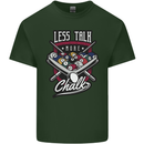 Less Talk More Chalk Funny 9-Ball Pool Mens Cotton T-Shirt Tee Top Forest Green