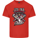 Less Talk More Chalk Funny 9-Ball Pool Mens Cotton T-Shirt Tee Top Red