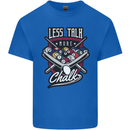 Less Talk More Chalk Funny 9-Ball Pool Mens Cotton T-Shirt Tee Top Royal Blue