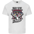 Less Talk More Chalk Funny 9-Ball Pool Mens Cotton T-Shirt Tee Top White
