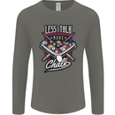 Less Talk More Chalk Funny 9-Ball Pool Mens Long Sleeve T-Shirt Charcoal