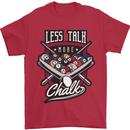 Less Talk More Chalk Funny 9-Ball Pool Mens T-Shirt 100% Cotton Red
