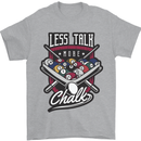 Less Talk More Chalk Funny 9-Ball Pool Mens T-Shirt 100% Cotton Sports Grey