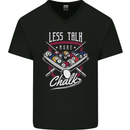 Less Talk More Chalk Funny 9-Ball Pool Mens V-Neck Cotton T-Shirt Black