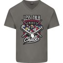 Less Talk More Chalk Funny 9-Ball Pool Mens V-Neck Cotton T-Shirt Charcoal