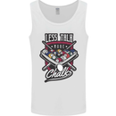 Less Talk More Chalk Funny 9-Ball Pool Mens Vest Tank Top White