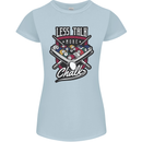Less Talk More Chalk Funny 9-Ball Pool Womens Petite Cut T-Shirt Light Blue