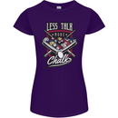 Less Talk More Chalk Funny 9-Ball Pool Womens Petite Cut T-Shirt Purple
