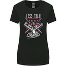 Less Talk More Chalk Funny 9-Ball Pool Womens Wider Cut T-Shirt Black