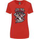Less Talk More Chalk Funny 9-Ball Pool Womens Wider Cut T-Shirt Red