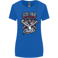 Less Talk More Chalk Funny 9-Ball Pool Womens Wider Cut T-Shirt Royal Blue