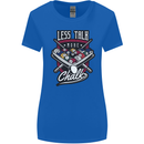 Less Talk More Chalk Funny 9-Ball Pool Womens Wider Cut T-Shirt Royal Blue