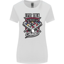 Less Talk More Chalk Funny 9-Ball Pool Womens Wider Cut T-Shirt White