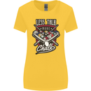 Less Talk More Chalk Funny 9-Ball Pool Womens Wider Cut T-Shirt Yellow