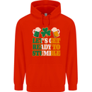 Let's Get Ready Stumble St. Patrick's Day Mens 80% Cotton Hoodie Bright Red