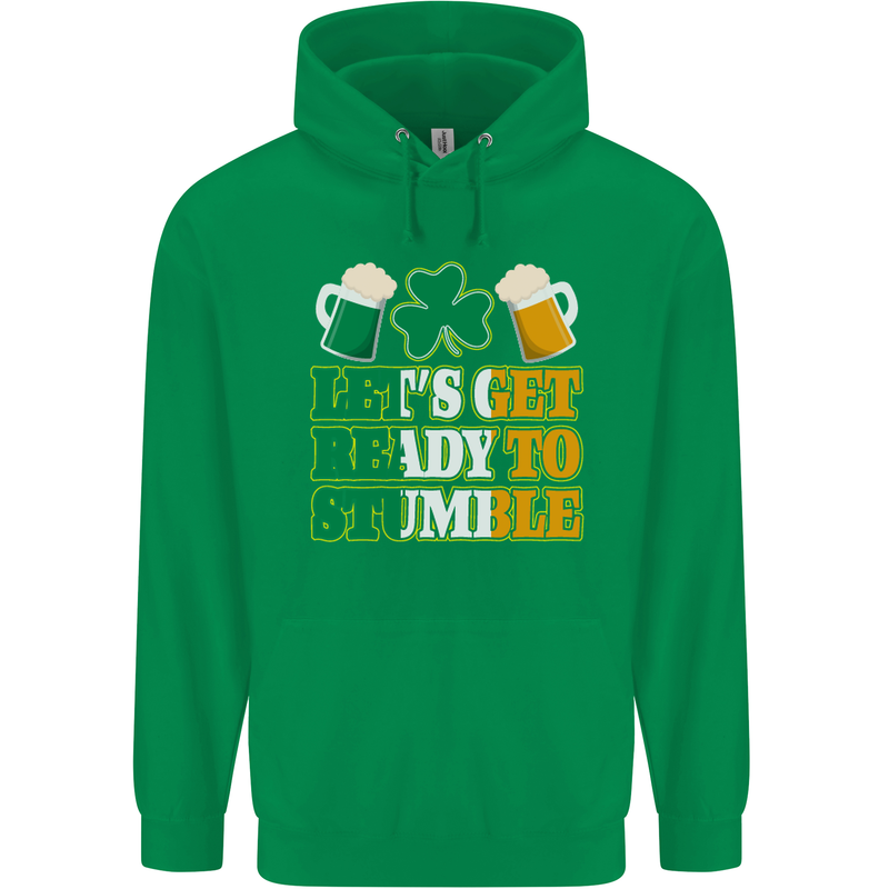 Let's Get Ready Stumble St. Patrick's Day Mens 80% Cotton Hoodie Irish Green