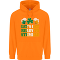 Let's Get Ready Stumble St. Patrick's Day Mens 80% Cotton Hoodie Orange