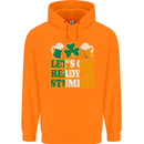 Let's Get Ready Stumble St. Patrick's Day Mens 80% Cotton Hoodie Orange