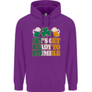 Let's Get Ready Stumble St. Patrick's Day Mens 80% Cotton Hoodie Purple