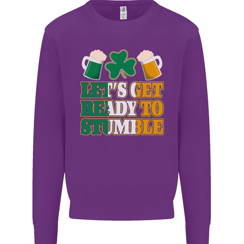 Let's Get Ready Stumble St. Patrick's Day Mens Sweatshirt Jumper Purple