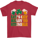 Let's Get Ready Stumble St. Patrick's Day Mens T-Shirt Cotton Gildan Red