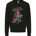 Let's Go Santa  Motorbike Motorcycle Biker Kids Sweatshirt Jumper Black