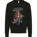 Let's Go Santa  Motorbike Motorcycle Biker Mens Sweatshirt Jumper Black