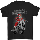 Let's Go Santa  Motorbike Motorcycle Biker Mens T-Shirt Cotton Gildan Black