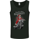 Let's Go Santa  Motorbike Motorcycle Biker Mens Vest Tank Top Black